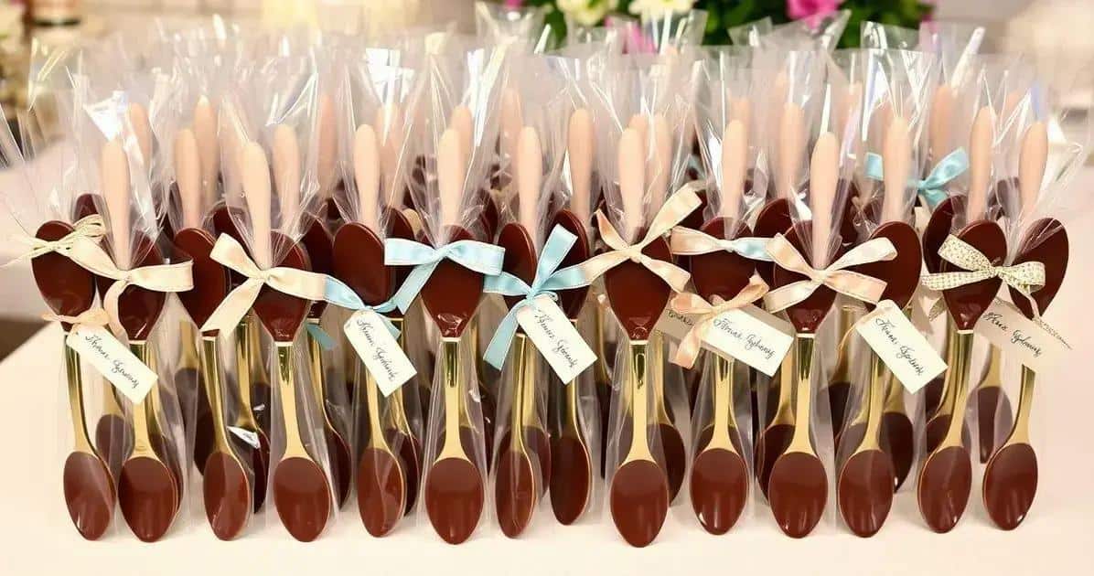 Dicas para embrulhar colheres de chocolate