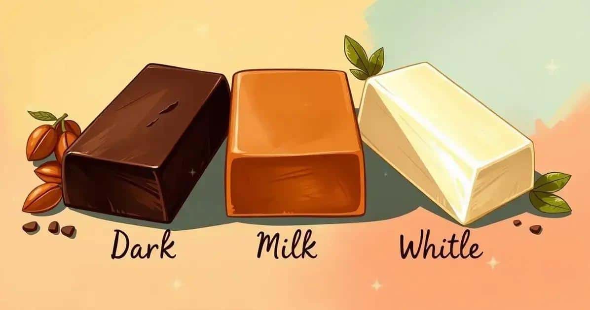 Diferenças entre chocolate amargo, ao leite e branco