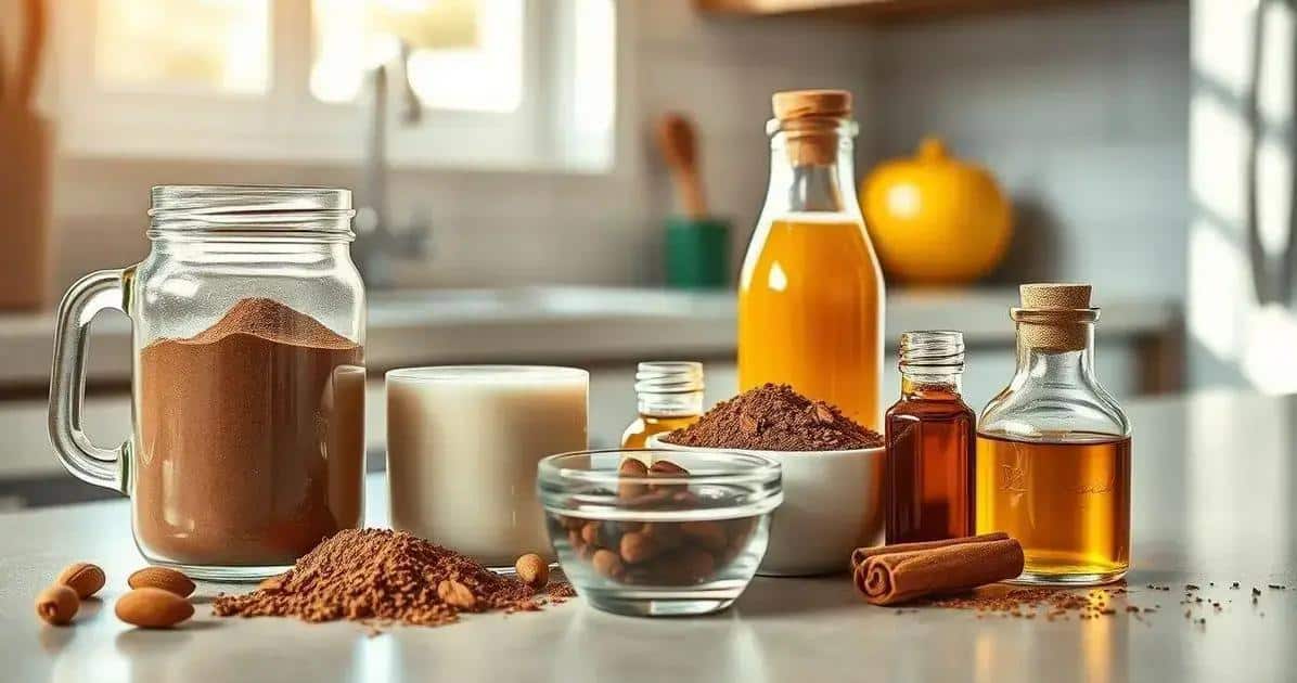 Ingredientes da bebida de cacau