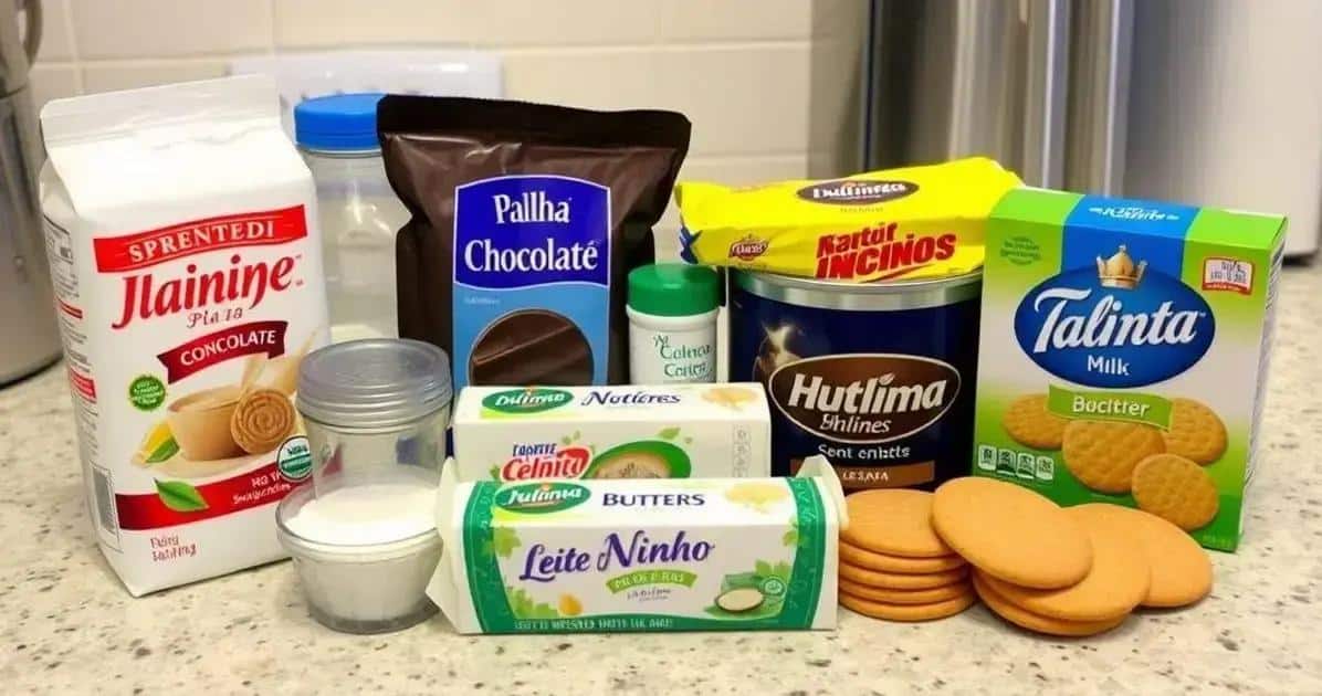 Ingredientes da Palha Italiana de Chocolate com Leite Ninho Ingredientes da Palha Italiana de Chocolate com Leite Ninho