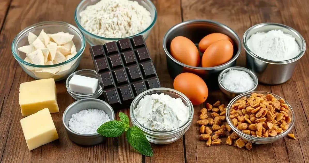 Ingredientes da Sobremesa de Chocolate com Paçoca