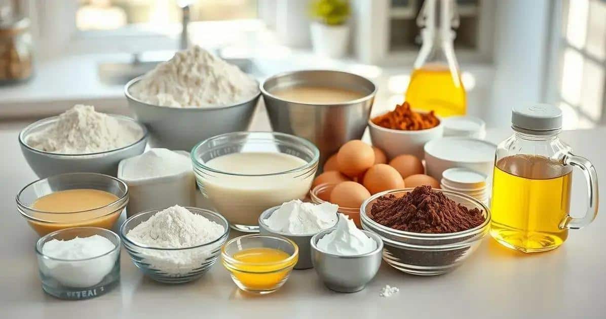 Ingredientes do Bolo de Chocolate de Liquidificador Ingredientes do Bolo de Chocolate de Liquidificador