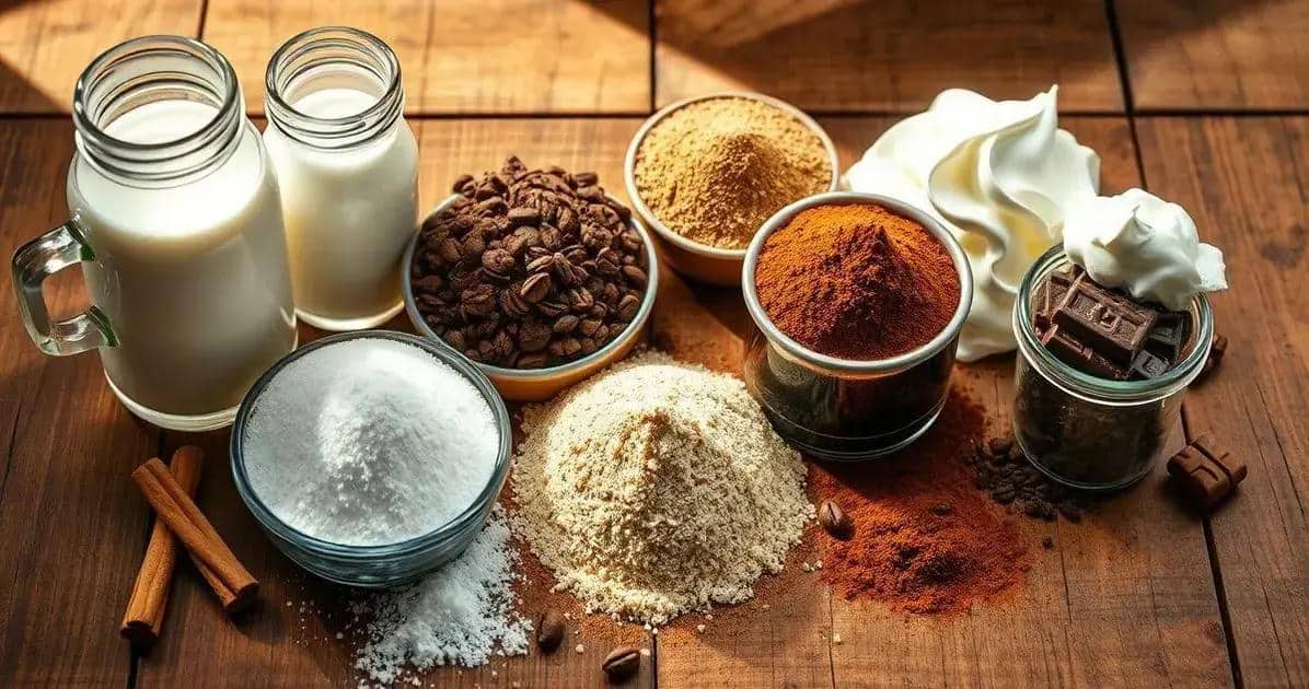 Ingredientes do Capuccino Caseiro com Chocolate e Canela