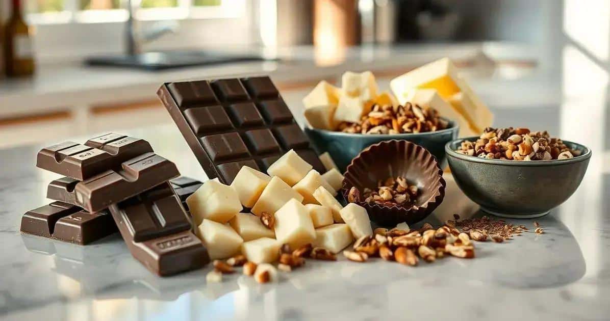 Ingredientes para a casquinha de chocolate crocante