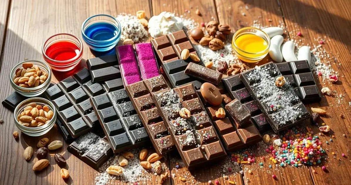 Ingredientes para a decoração de chocolate