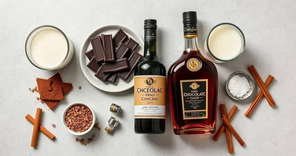Ingredientes para Bebida Alcoólica de Chocolate e Conhaque