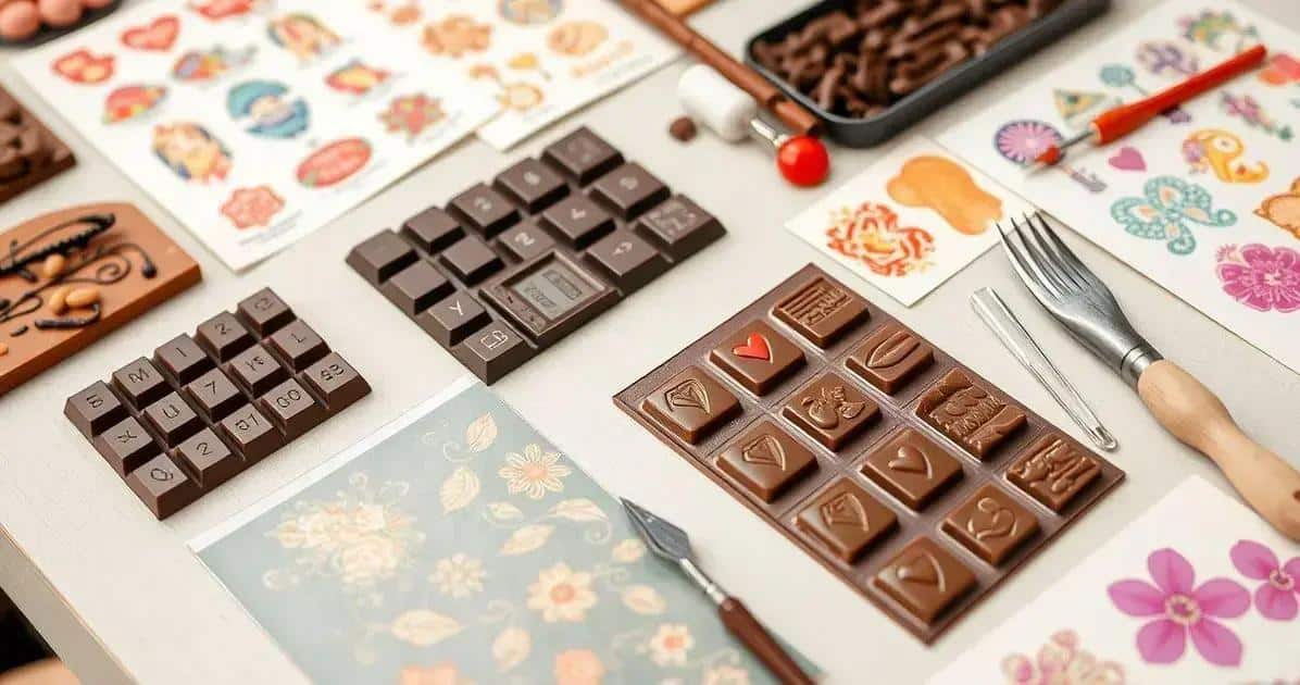 Ingredientes para Chocolate Decorado com Transfer