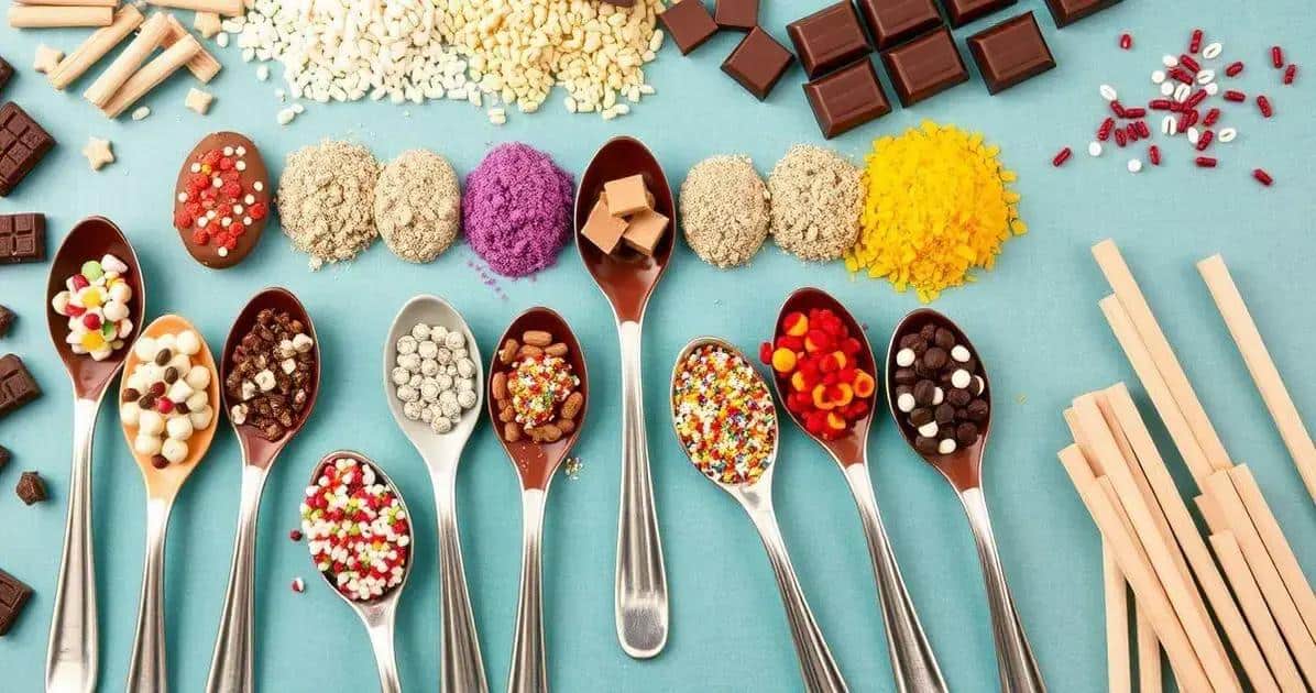 Ingredientes para Colheres de Chocolate Decoradas Ingredientes para Colheres de Chocolate Decoradas