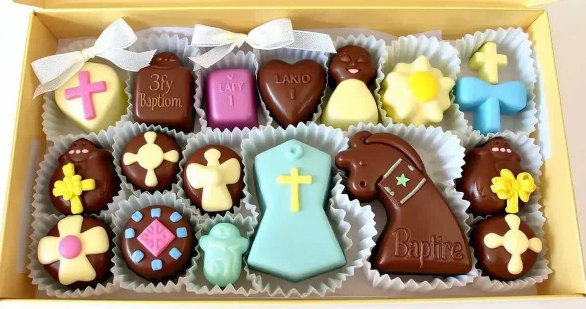 Ingredientes para lembrancinhas de batizado com chocolate