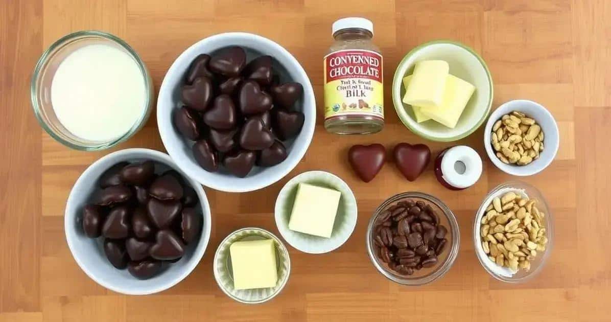 Ingredientes para o Coração de Chocolate Recheado