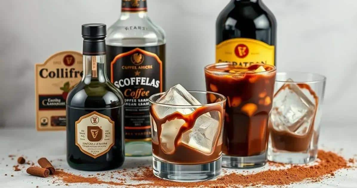 Ingredientes para o Drink Alcoólico de Chocolate e Licor de Café