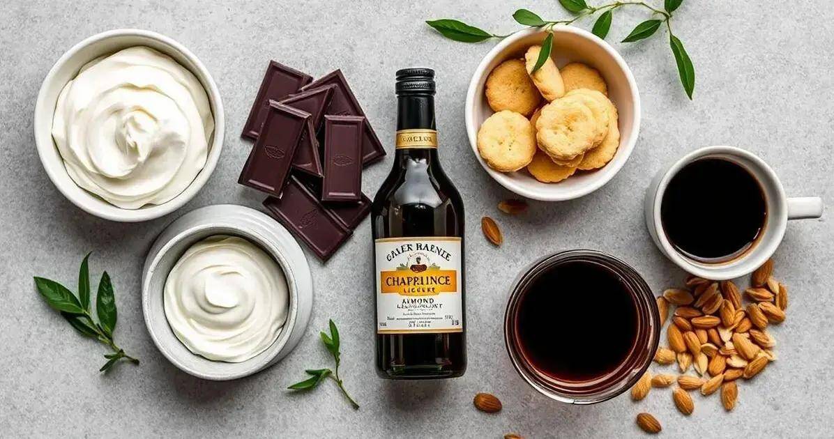 Ingredientes para Pavê de Chocolate com Licor de Amêndoas