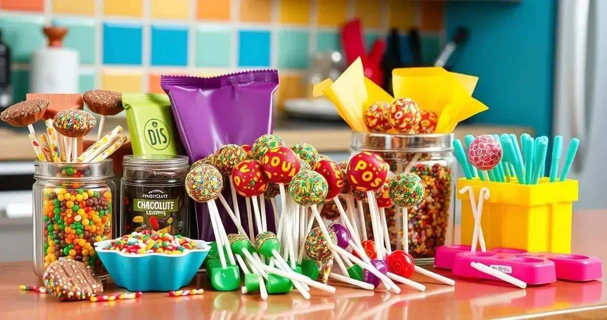 Ingredientes para Pirulitos de Chocolate Decorados