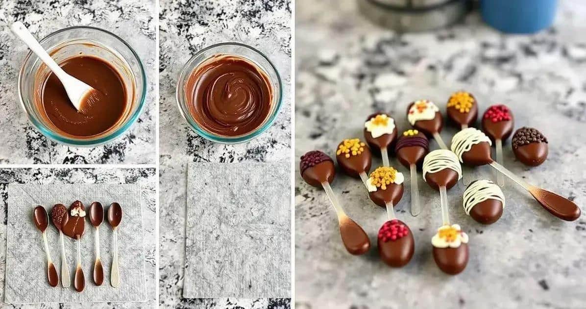 Método de Preparação das Colheres de Chocolate Método de Preparação das Colheres de Chocolate