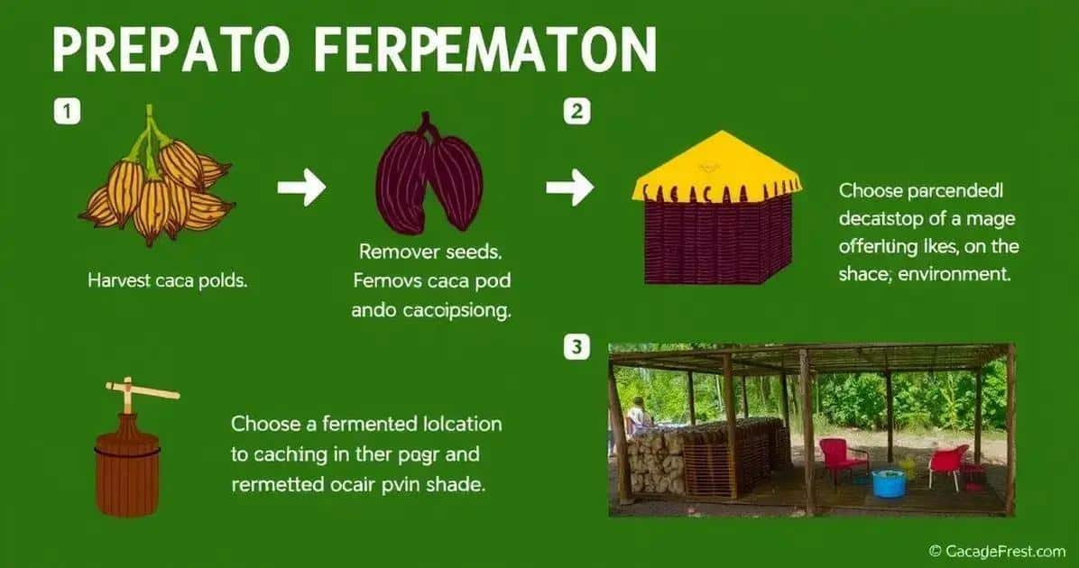 Preparação da fermentação do cacau