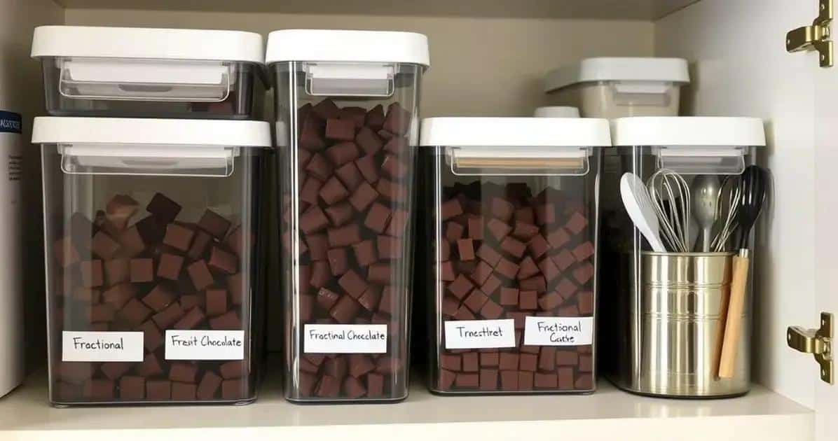 Armazenamento do Chocolate Fracionado Armazenamento do Chocolate Fracionado