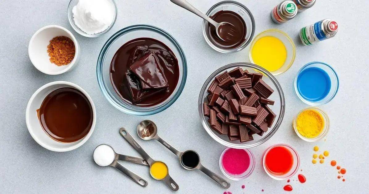 Ingredientes para a receita de chocolate fracionado Ingredientes para a receita de chocolate fracionado