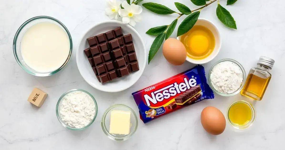 Ingredientes para Receita com Barra de Chocolate Nestlé