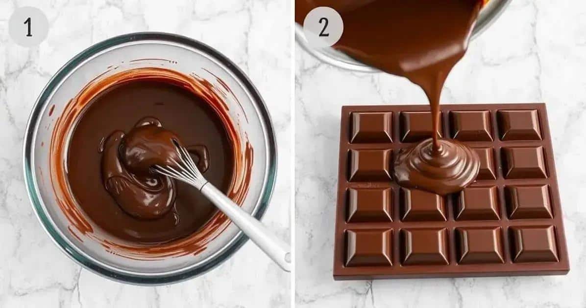 Método de preparo da barra de chocolate Método de preparo da barra de chocolate