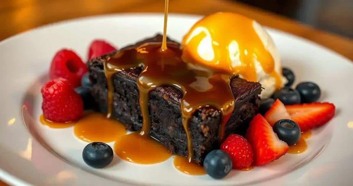 Como Servir o Brownie de Chocolate com Caramelo Salgado