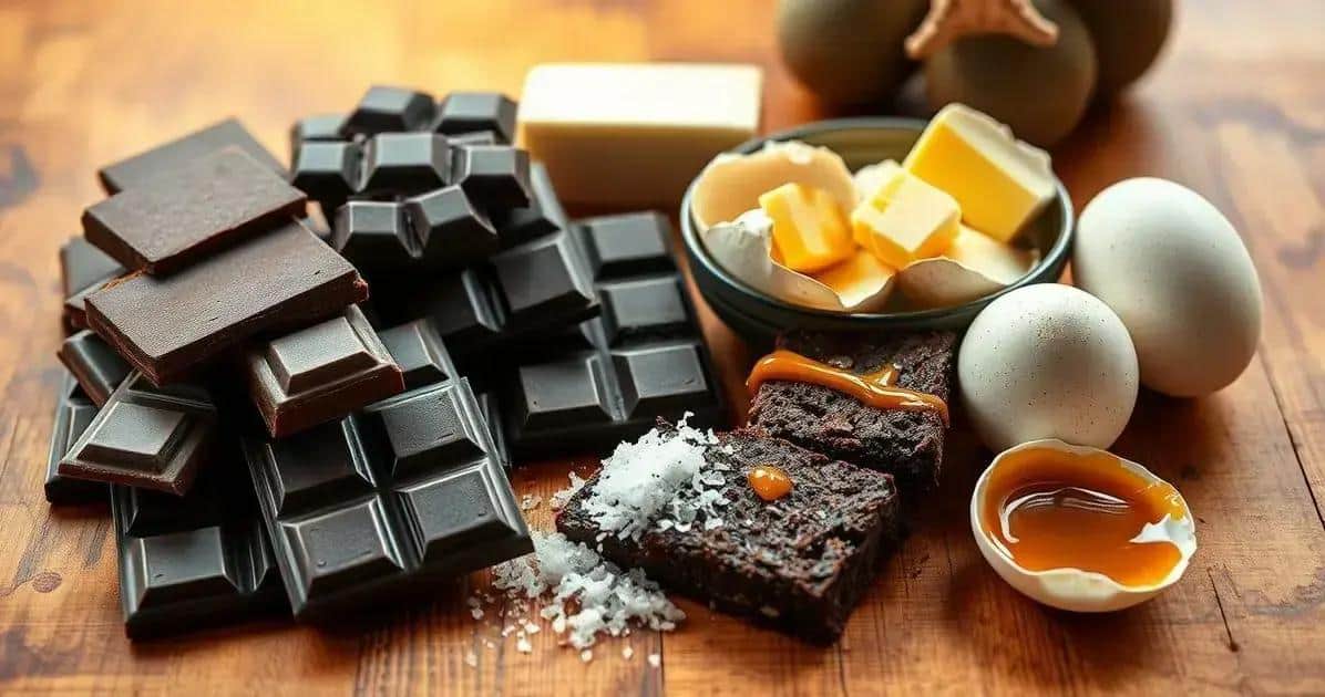 Ingredientes do Brownie de Chocolate com Caramelo Salgado