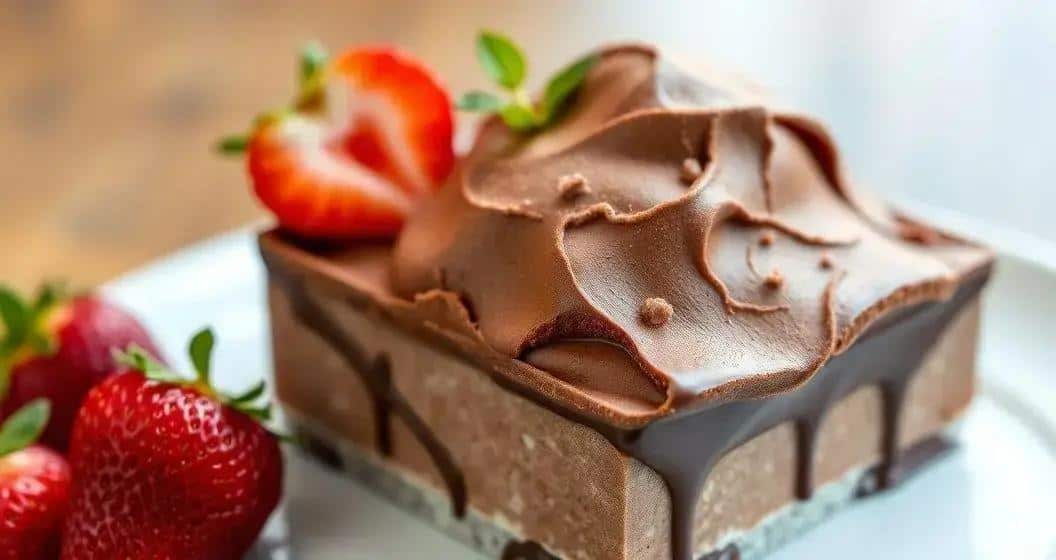 Chocolate Gelado Estrela Rubi: Morango Crocante & Cacau