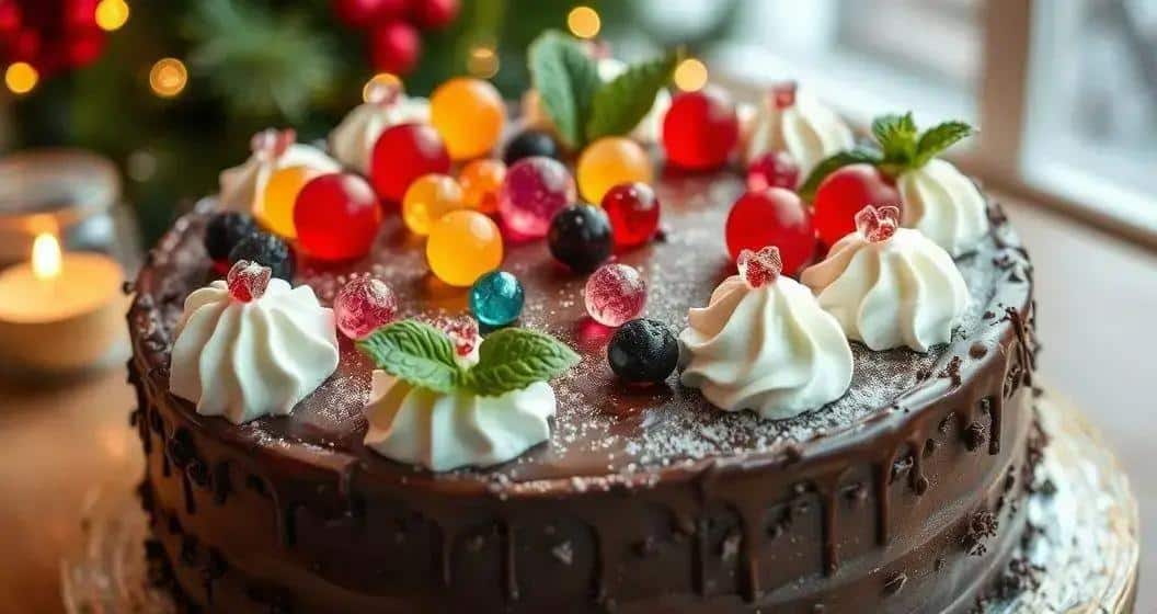 Como Decorar o Bolo de Chocolate para o Natal