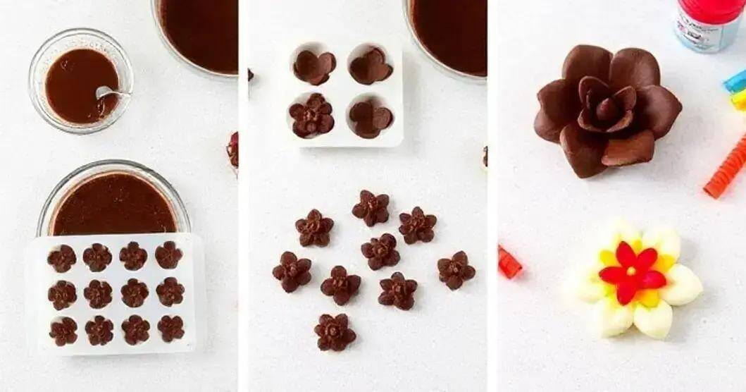 Como preparar a flor de chocolate comestível artesanal