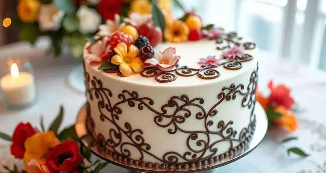 Dicas para Decorar Bolos com Chocolate Lace