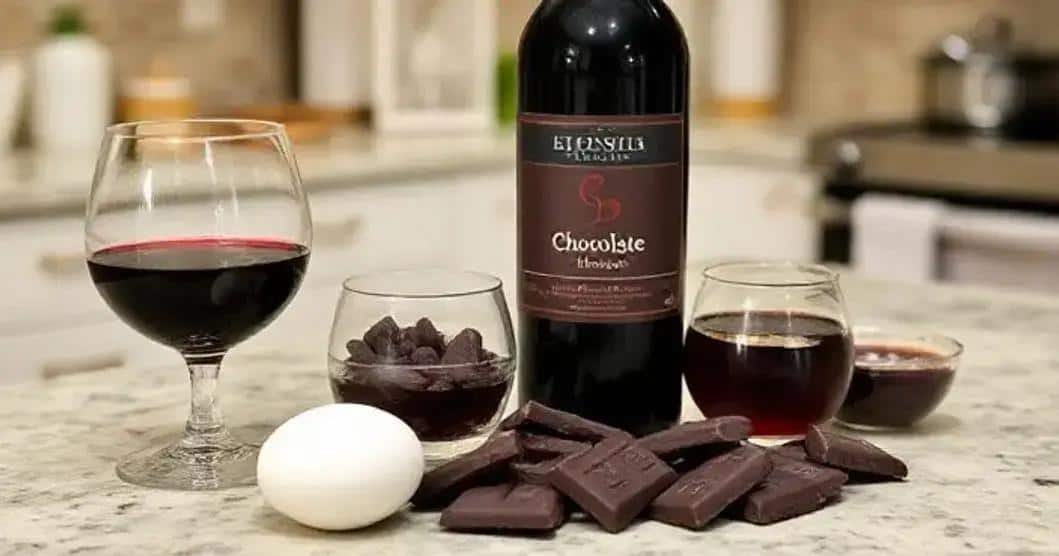 Ingredientes da Bebida Alcoólica de Chocolate com Vinho Tinto Ingredientes da Bebida Alcoólica de Chocolate com Vinho Tinto