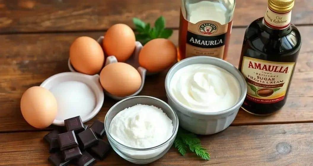 Ingredientes da Mousse de Chocolate com Amarula