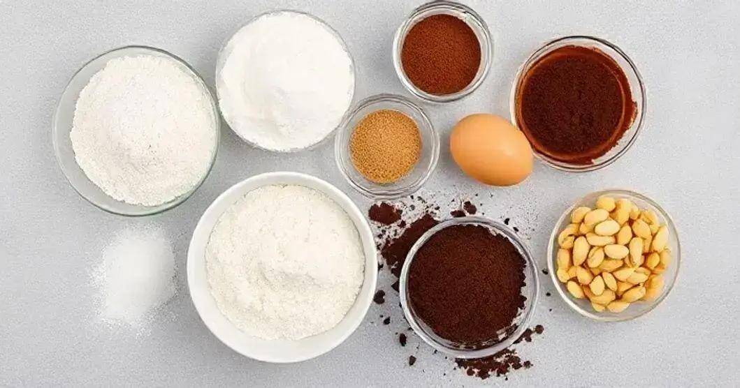 Ingredientes do Bolo de Chocolate com Cobertura de Paçoca Cremosa