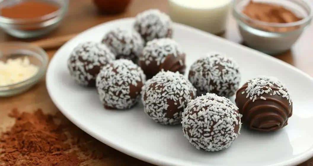 Ingredientes do Brigadeiro de Chocolate com Coco Queimado