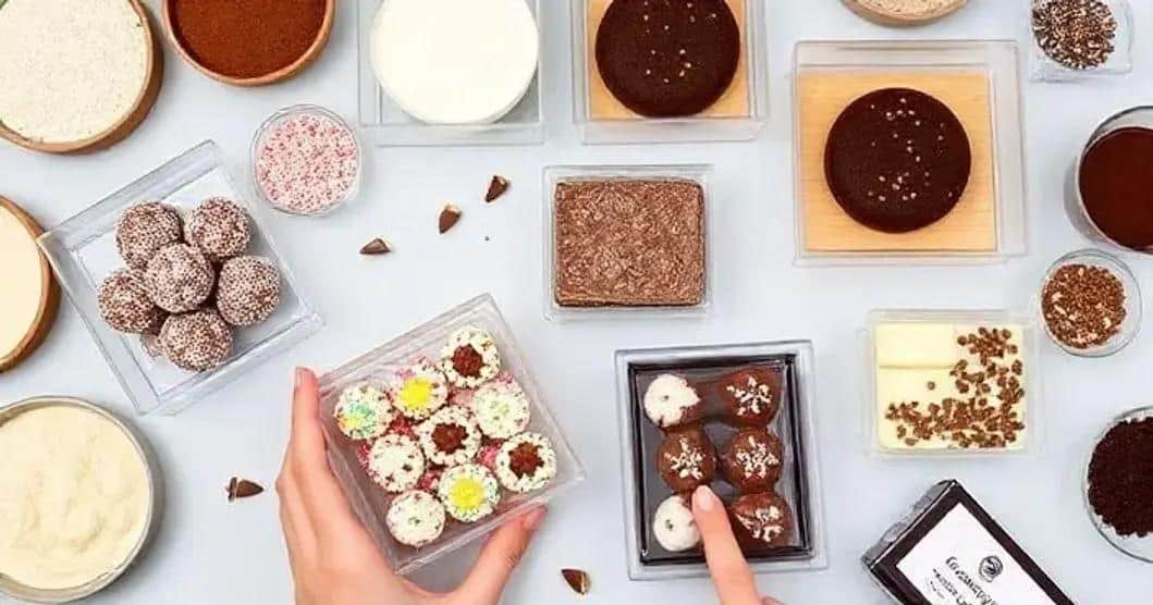 Ingredientes do Brigadeiro Gourmet em Caixa Acrílica