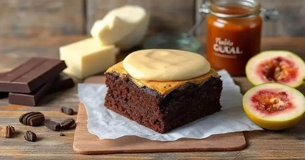 Ingredientes do brownie de chocolate com goiabada cremosa