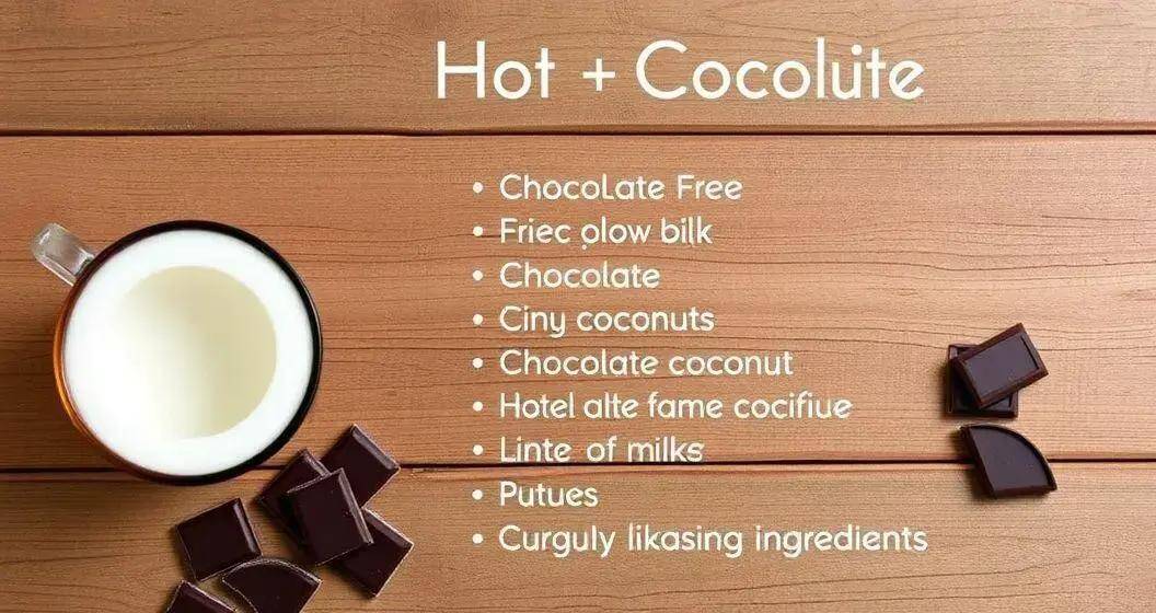 Ingredientes do Chocolate Quente Cremoso com Leite de Coco