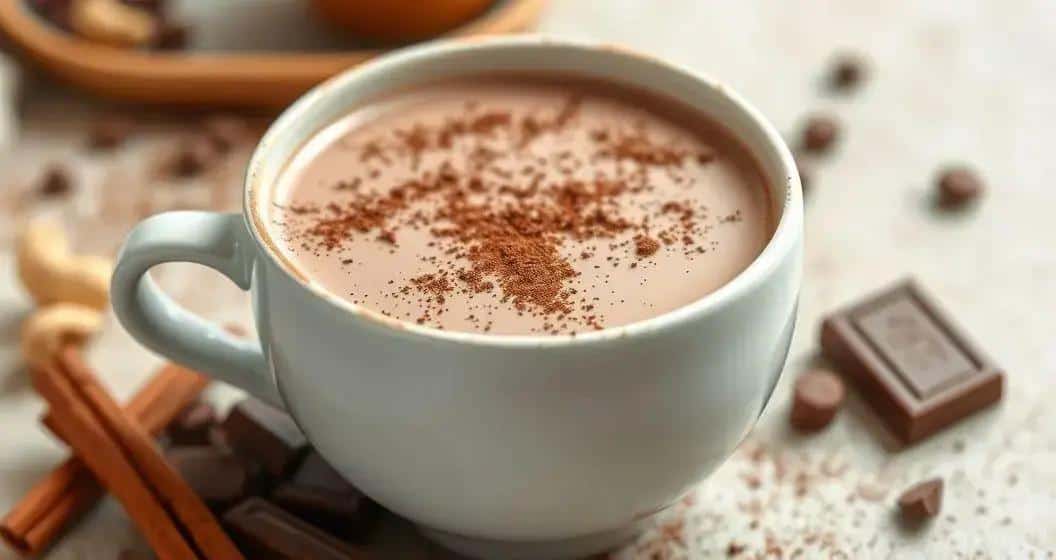 Ingredientes do Chocolate Quente Vegano com Leite de Castanha