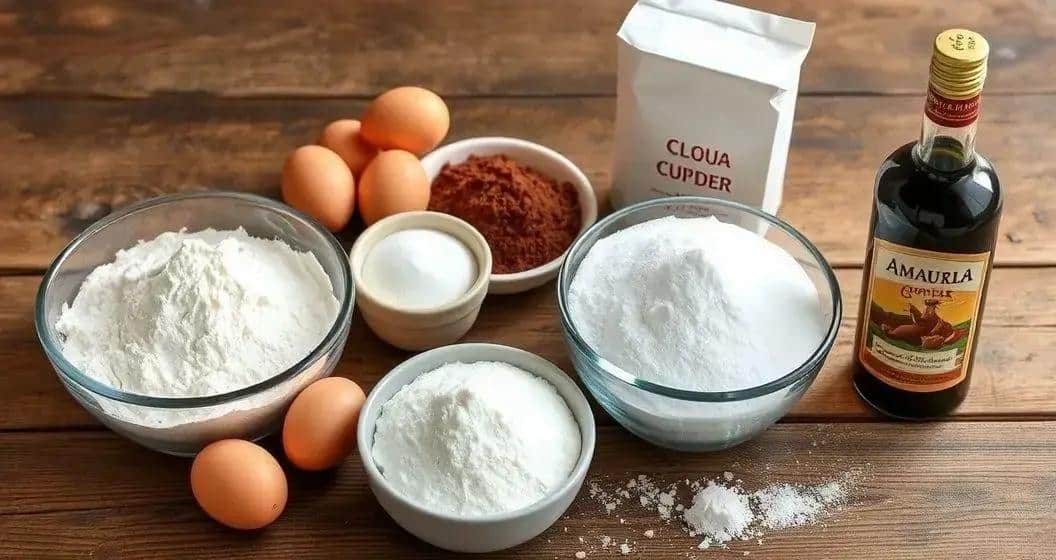 Ingredientes do Cupcake de Chocolate com Licor de Amarula