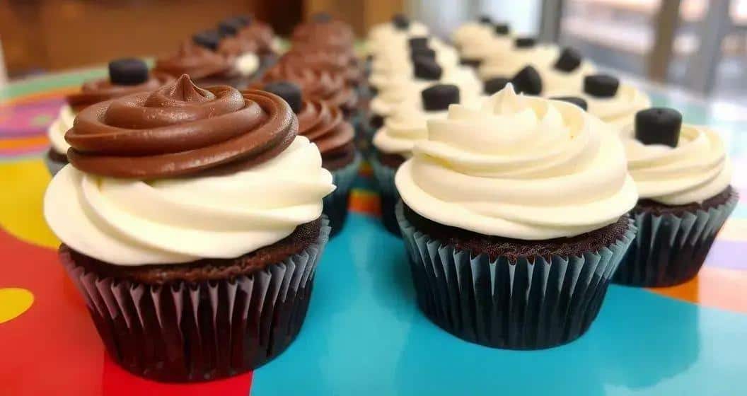 Ingredientes do Cupcake Dupla Camada de Chocolate e Baunilha