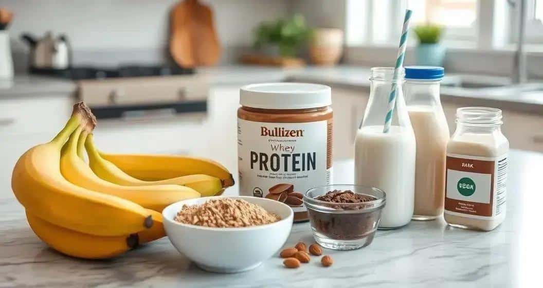 Ingredientes do Frappé Proteico de Chocolate