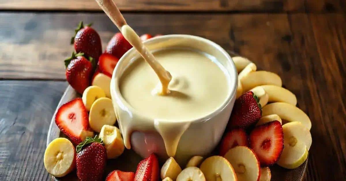 Ingredientes do Kit Fondue de Chocolate Branco e Frutas