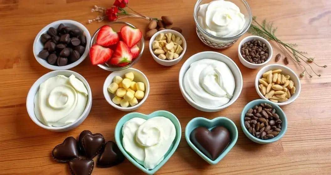 Ingredientes para Bombons em Formato de Coração