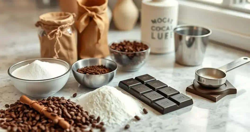 Ingredientes para calcular porcentagem de cacau