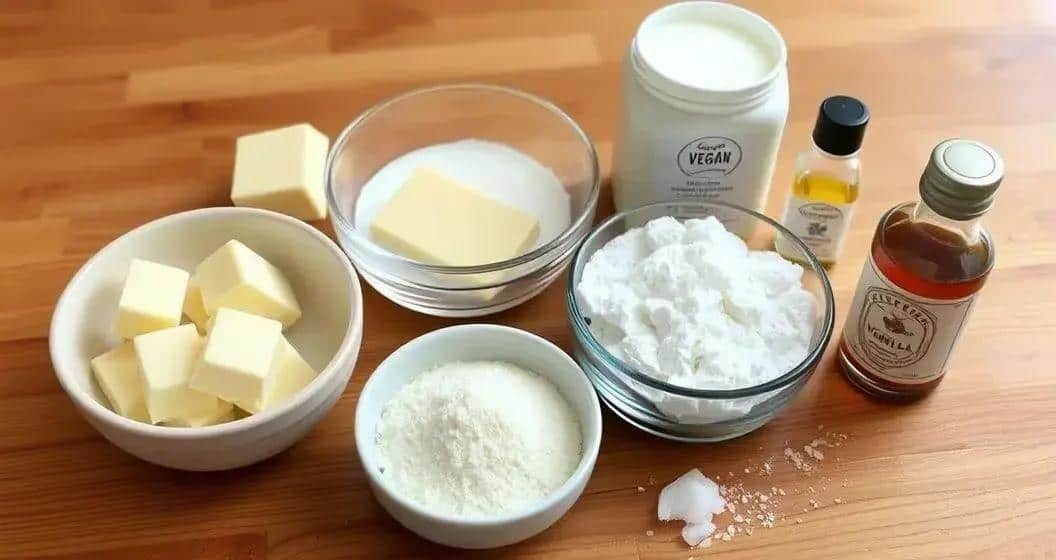 Ingredientes para o Chocolate Branco Vegano