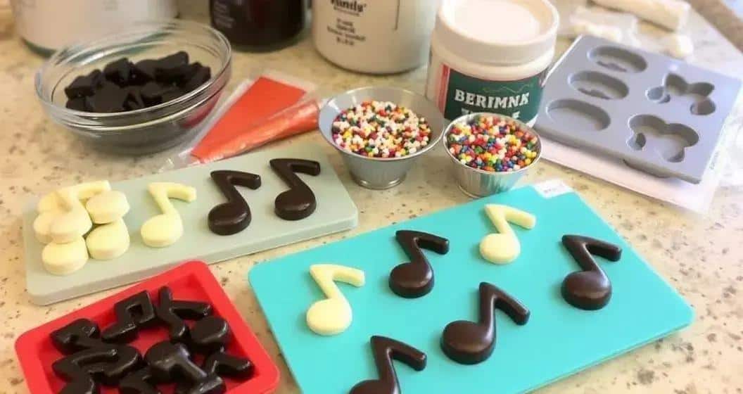 Ingredientes para o Chocolate em Forma de Notas Musicais
