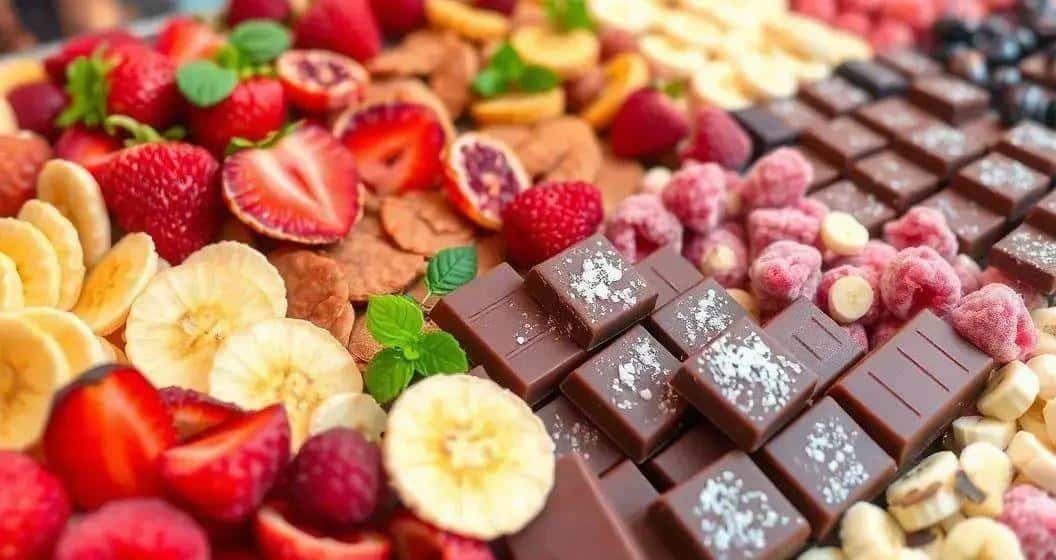Melhores combinações de frutas liofilizadas e chocolate