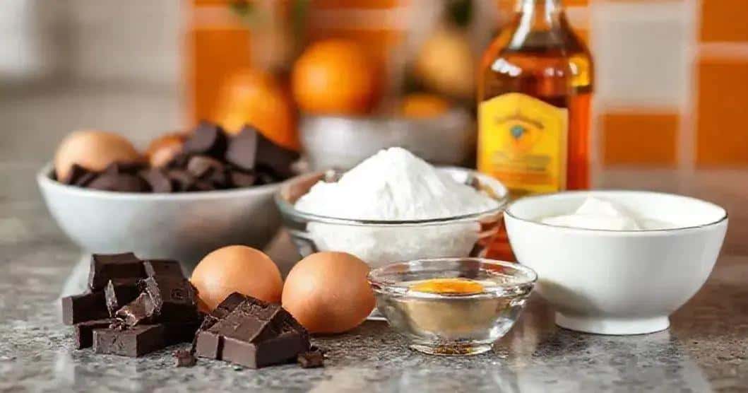 Ingredientes da Mousse de Chocolate com Licor de Laranja