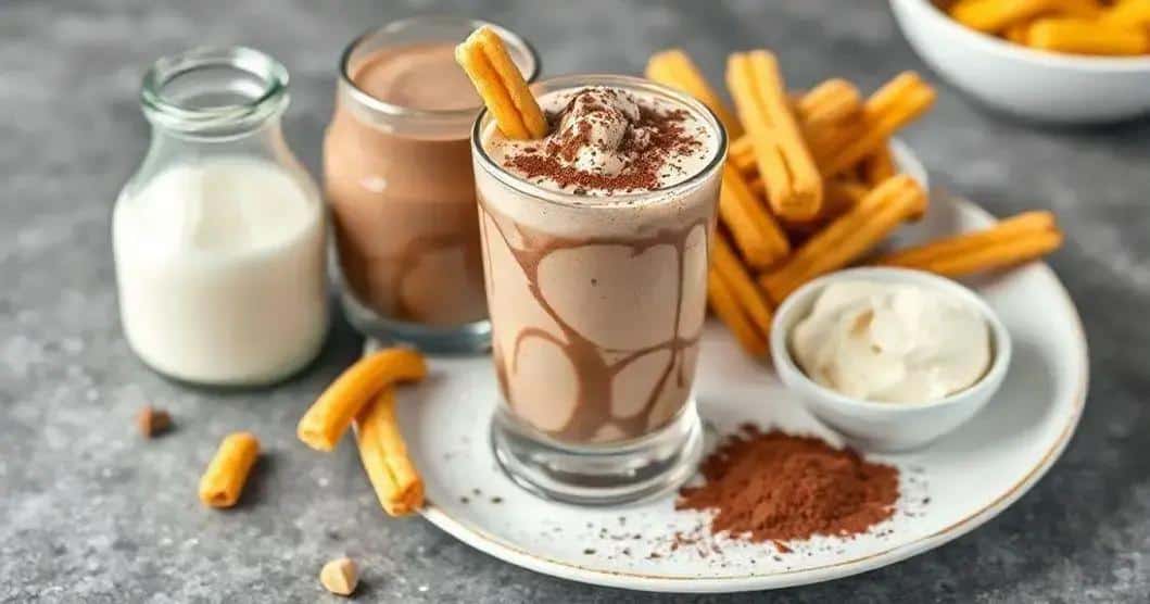 Ingredientes do Milkshake de Chocolate com Churros Crocante