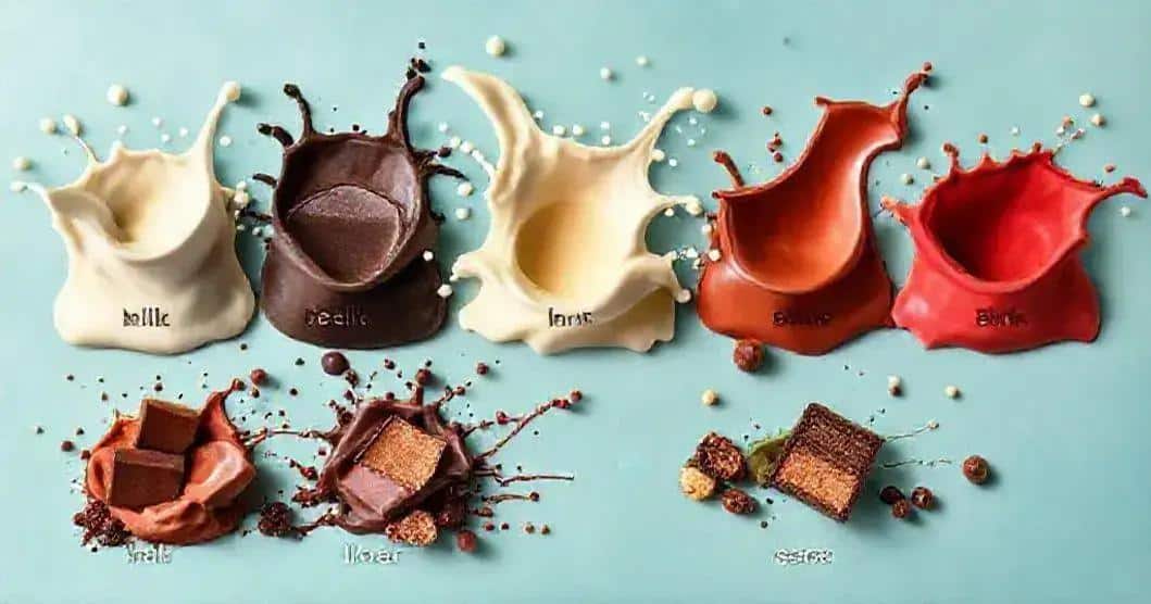 Variações de chocolate para o efeito splash