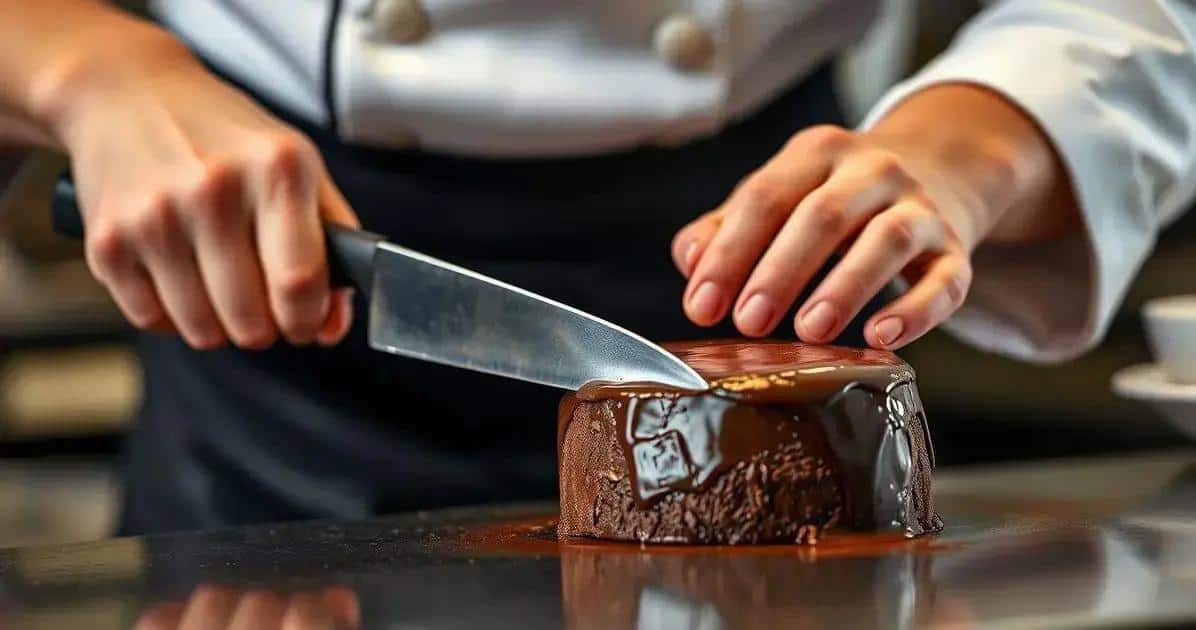 Como cortar a sobremesa de chocolate sem quebrar